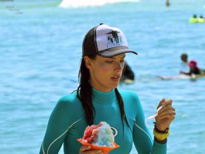 Alessandra Ambrosio Surfing In Hawaii